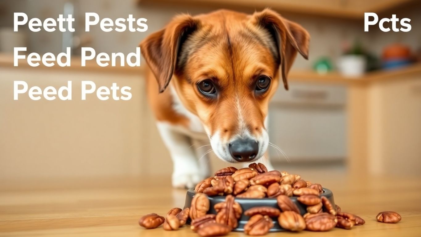 Dog exploring a bowl of pecans in a kitchen.